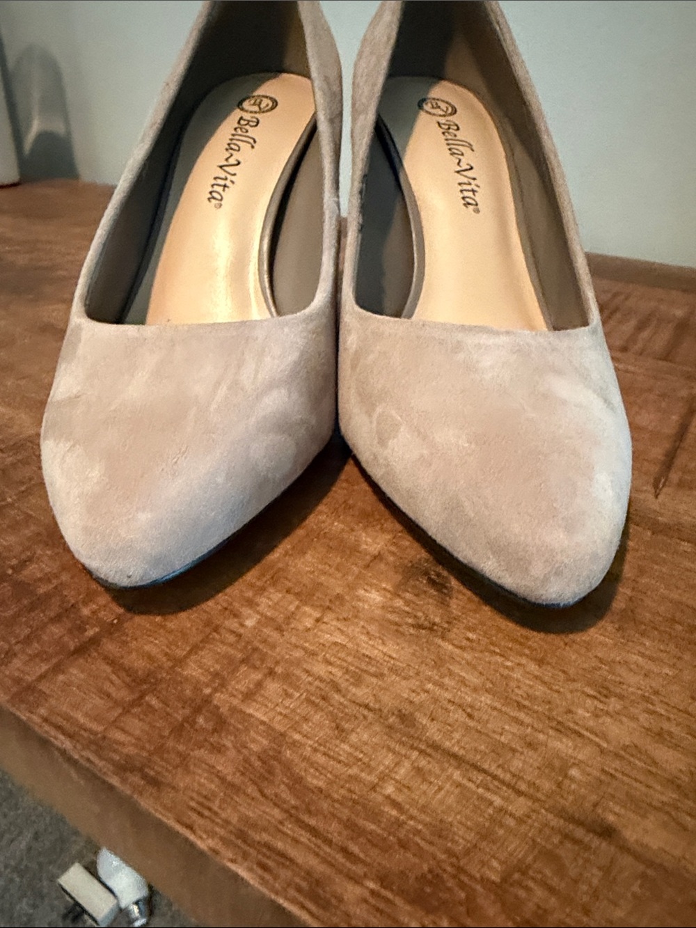 Bella Vita Taupe Suede Block Heel Pumps - Picture 3 of 8
